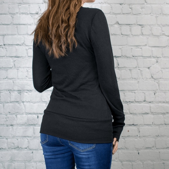 🔃 Black Button Up Cardigan - Picture 4 of 5